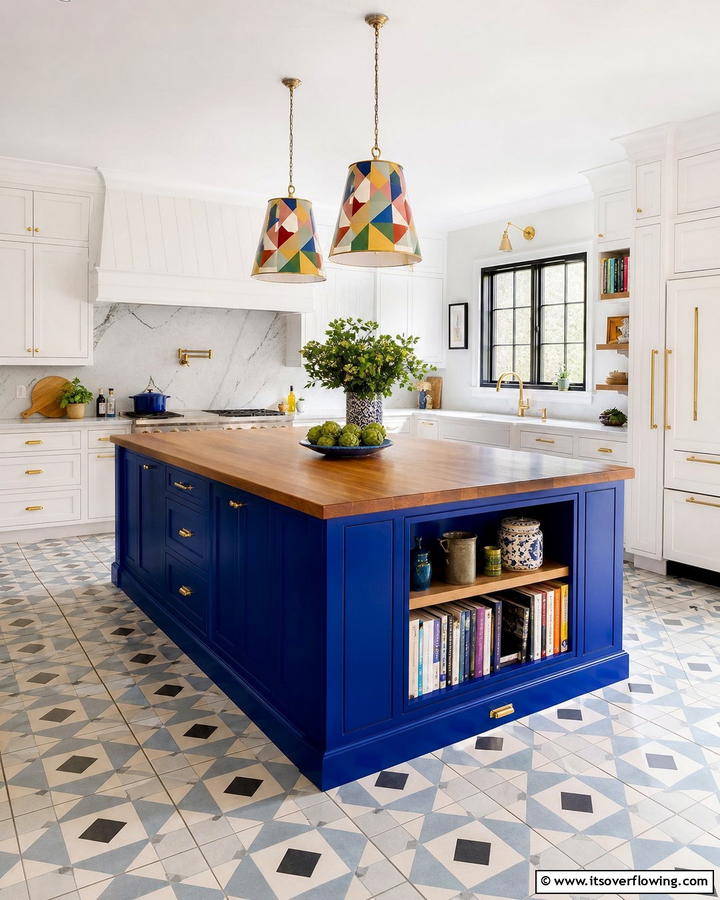 Painted Kitchen Islands - 21 Colorful Kitchen Ideas to Energize Your Cooking Space