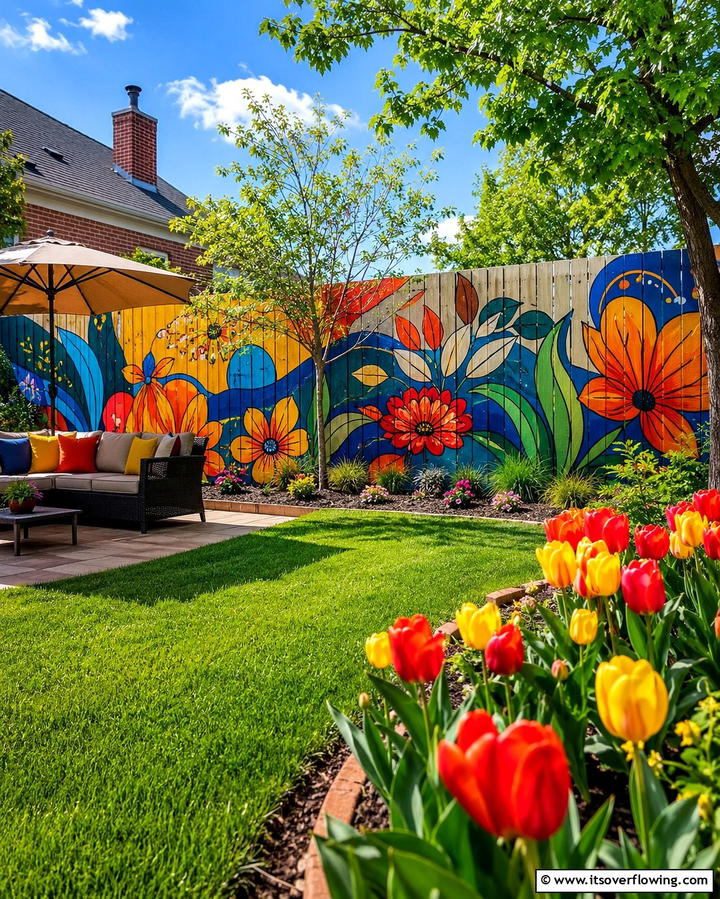 Painted Mural Masterpieces - 25 Fence Art Ideas to Add Personality to Your Yard
