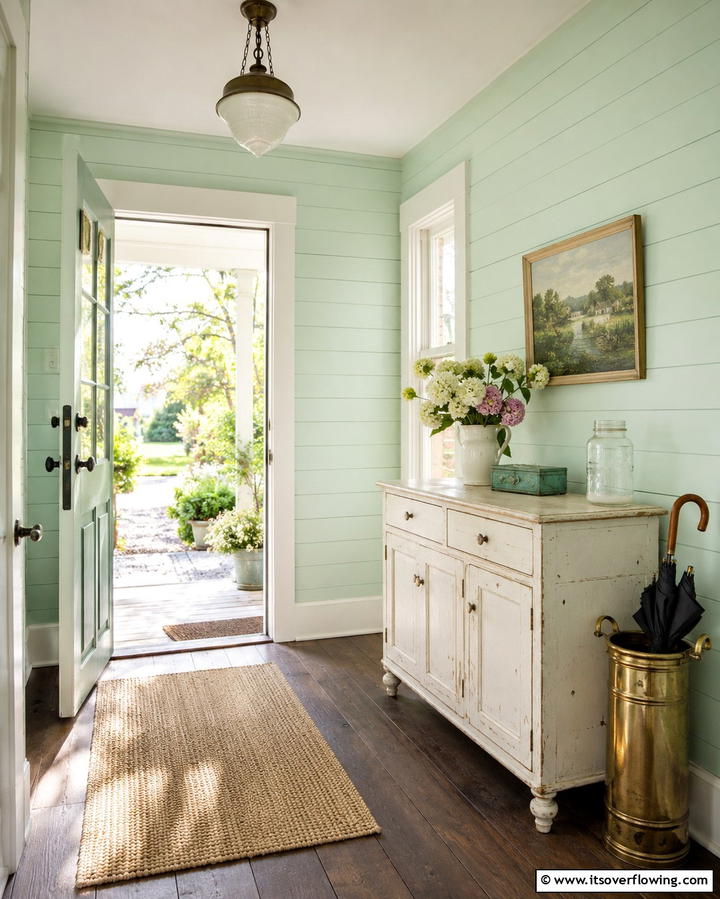 Painted Pastel Shiplap Walls - 25 Shiplap Wall Entryway Ideas for a Welcoming First Impression