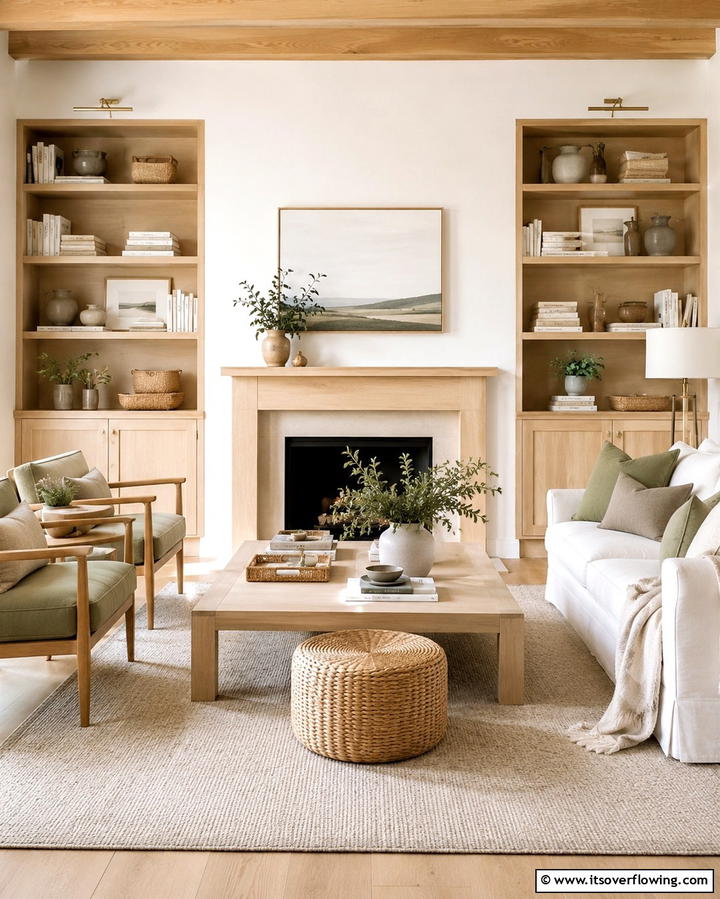 Painted Shelves to Match Your Fireplace - 30 Fireplace with Bookshelves Ideas for Cozy Literary Nooks