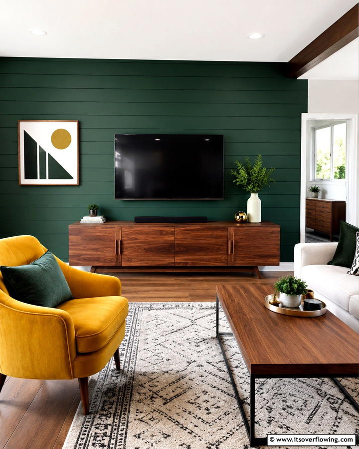 Painted Shiplap in Bold Colors - 25 Shiplap Living Room Ideas for a Rustic Charm