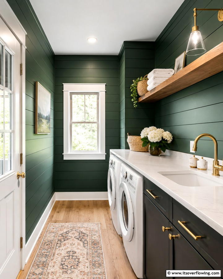 Painted Shiplap in Bold Colors - 20 Shiplap Laundry Room Ideas for a Rustic and Charming Space