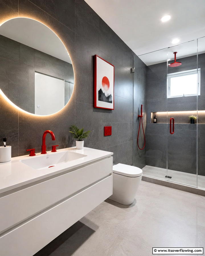 Painted Vanities - 30 Bold Colorful Bathroom Designs to Energize Your Morning Routine