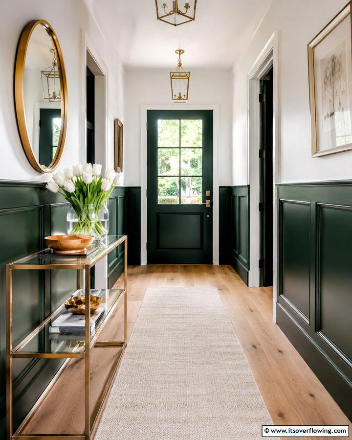 Painted Wainscoting in Bold Colors - 20 Creative Wainscoting Entryway Ideas to Welcome Guests