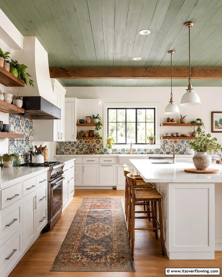 Painted Wood Ceilings for Versatility - 20 Wood Ceiling Kitchen Ideas for a Warm and Inviting Atmosphere