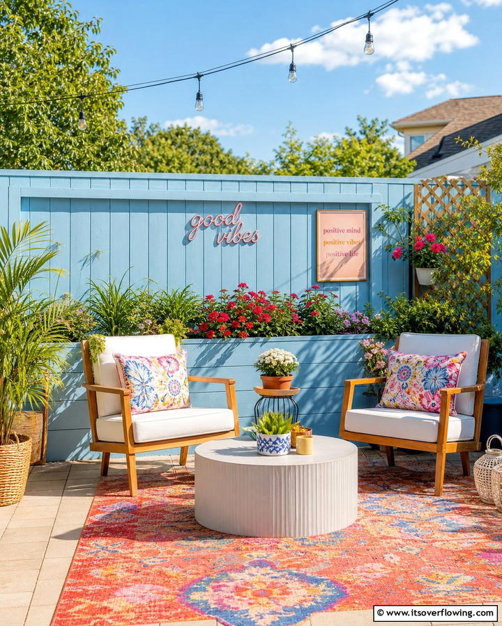 Painted Wood Fence - 25 Wood Fence Ideas to Enhance Your Outdoor Space