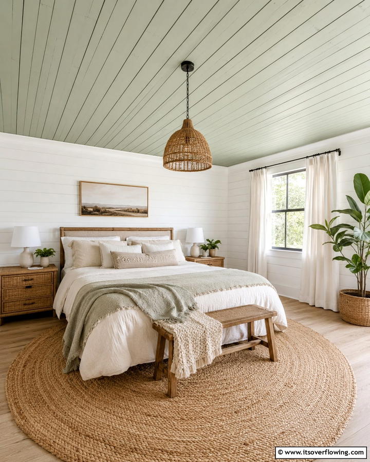 Painted Wood Planks for a Cozy Vibe - 25 Affordable Cheap Ceiling Ideas for Your Home