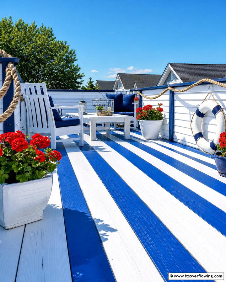 Painted Wooden Floors - 25 Deck Flooring Ideas for a Beautiful Outdoor Space