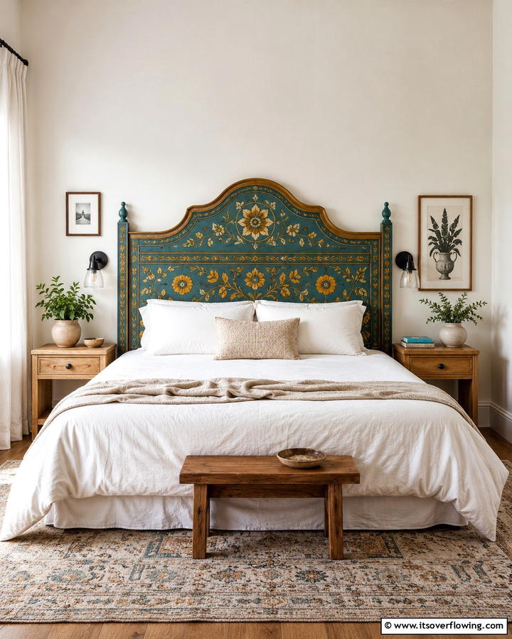 Painted Wooden Headboards - 25 Mexican Bedroom Ideas for a Cultural Retreat