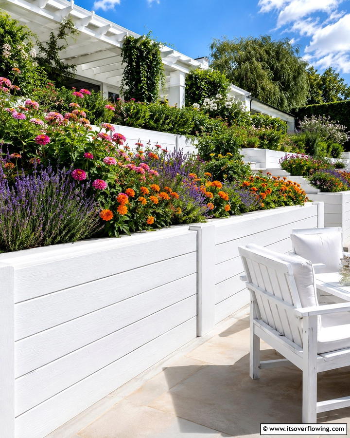 Painted Wooden Retaining Walls - 20 Durable Wood Retaining Wall Ideas for Your Yard