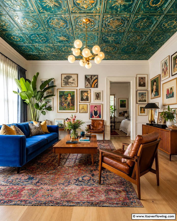 Painting Tin Ceilings for Customization - 25 Tin Ceiling Ideas for a Vintage Touch