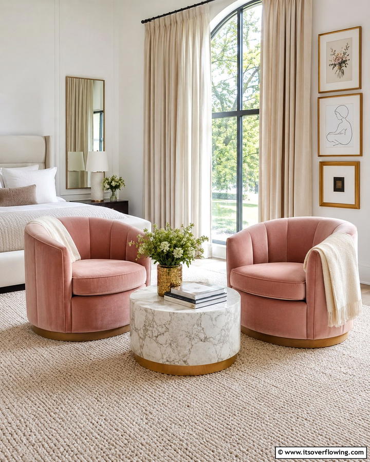Pair of Accent Chairs - 25 Bedroom Seating Area Ideas for Comfort and Style