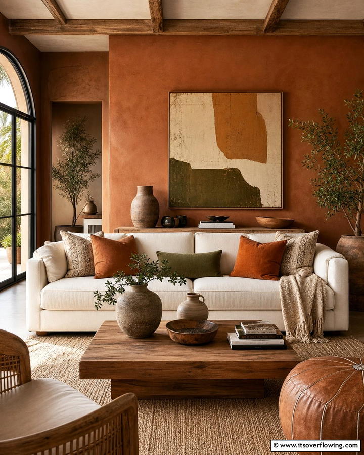 Pairing Cream with Earthy Tones - 25 Cream Couch Living Room Ideas for Timeless Elegance