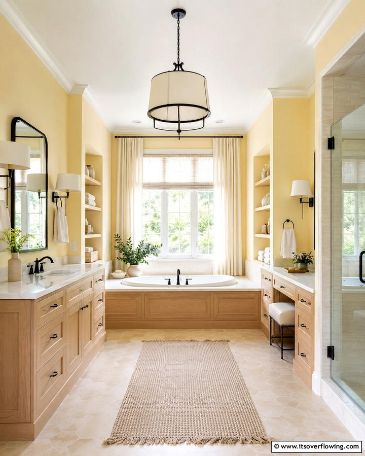 Pale Yellow Walls - 30 Cheerful Yellow Bathroom Decor Ideas for 2024