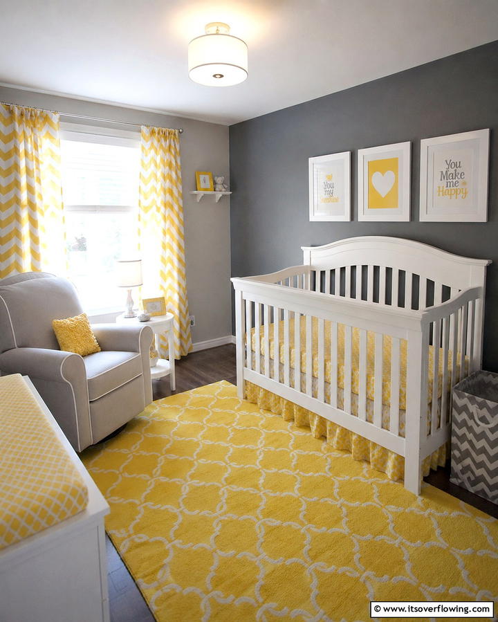 Pale Yellow and Gray Combination - 25 Yellow Nursery Ideas for a Cheerful Baby Room