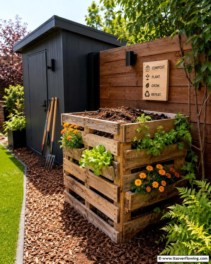 Pallet Composting Garden - 25 Vertical Pallet Garden Ideas for Urban Spaces