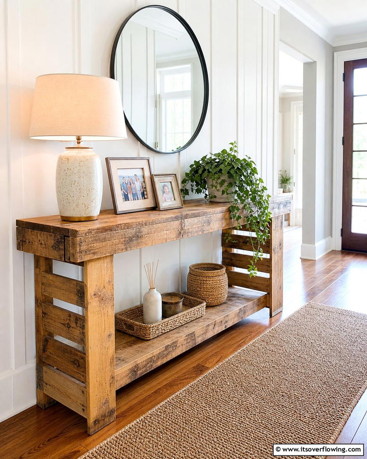 Pallet Console Table - 21 Pallet Furniture Ideas for Eco-Friendly Home Upgrades