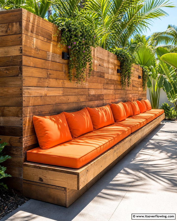 Pallet Fence with Built In Benches - 25 Pallet Fence Ideas for Eco-Friendly Landscaping