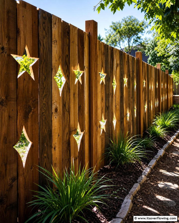 Pallet Fence with Decorative Cutouts - 25 Pallet Fence Ideas for Eco-Friendly Landscaping