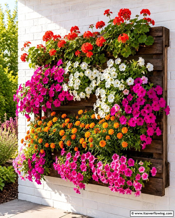 Pallet Flower Wall - 25 Pallet Garden Ideas for a Creative Outdoor Space