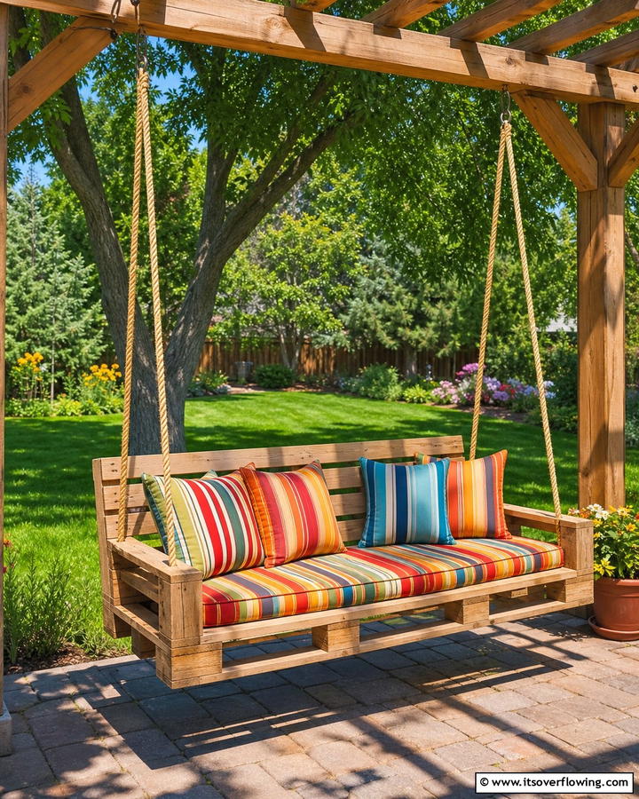 Pallet Outdoor Swing - 21 Pallet Furniture Ideas for Eco-Friendly Home Upgrades