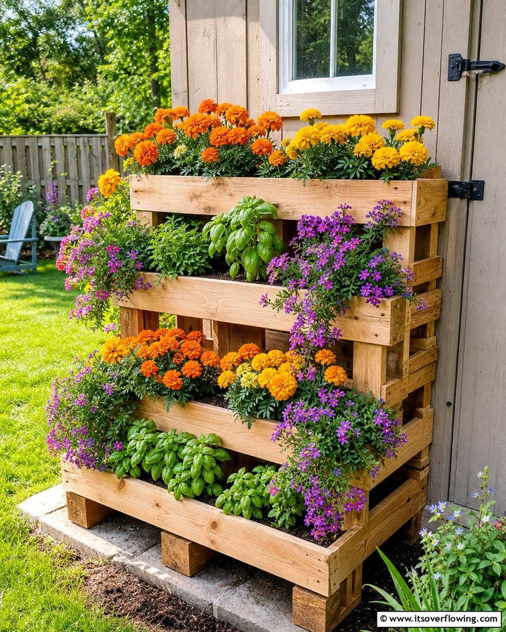 Pallet Plant Stand - 25 Outdoor Plant Stand Ideas for Greenery Lovers