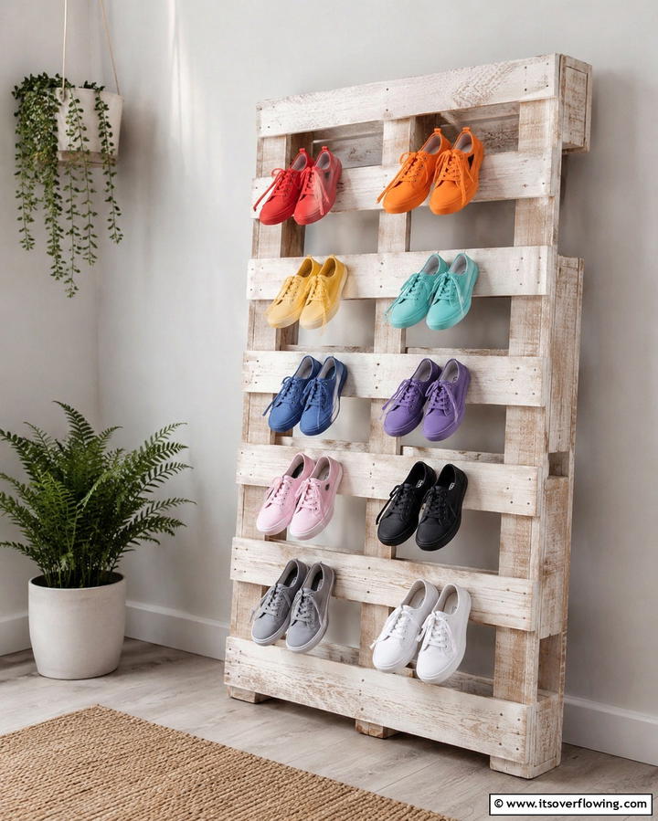 Pallet Shoe Storage - 25 Smart Garage Shoe Storage Ideas for Organization