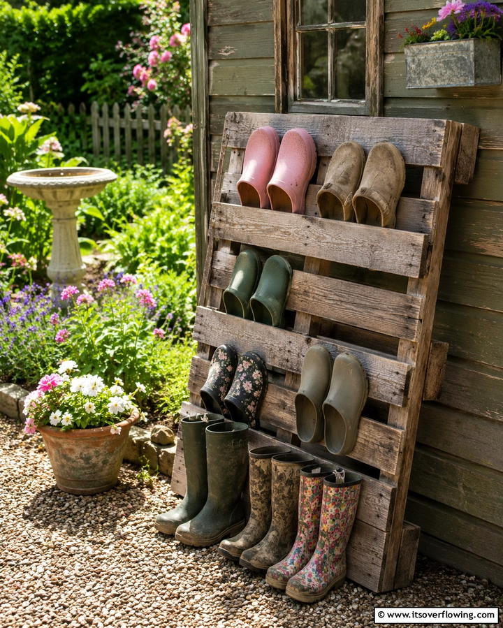 Pallet Shoe Storage - 25 Outdoor Shoe Storage Ideas for Organized Spaces