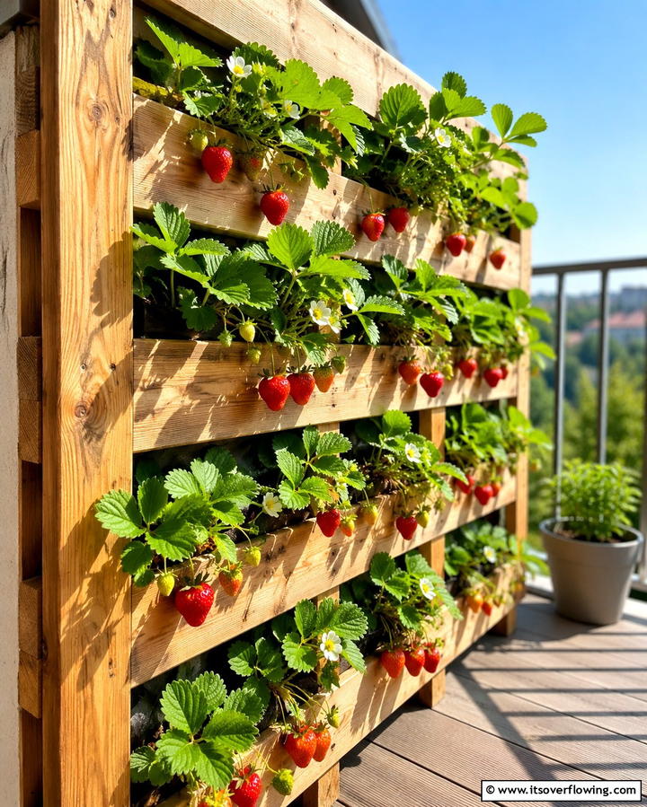 Pallet Strawberry Planter - 25 Pallet Garden Ideas for a Creative Outdoor Space