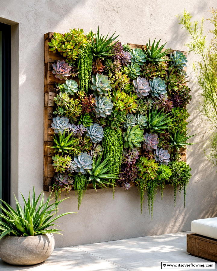 Pallet Succulent Wall - 25 Pallet Garden Ideas for a Creative Outdoor Space