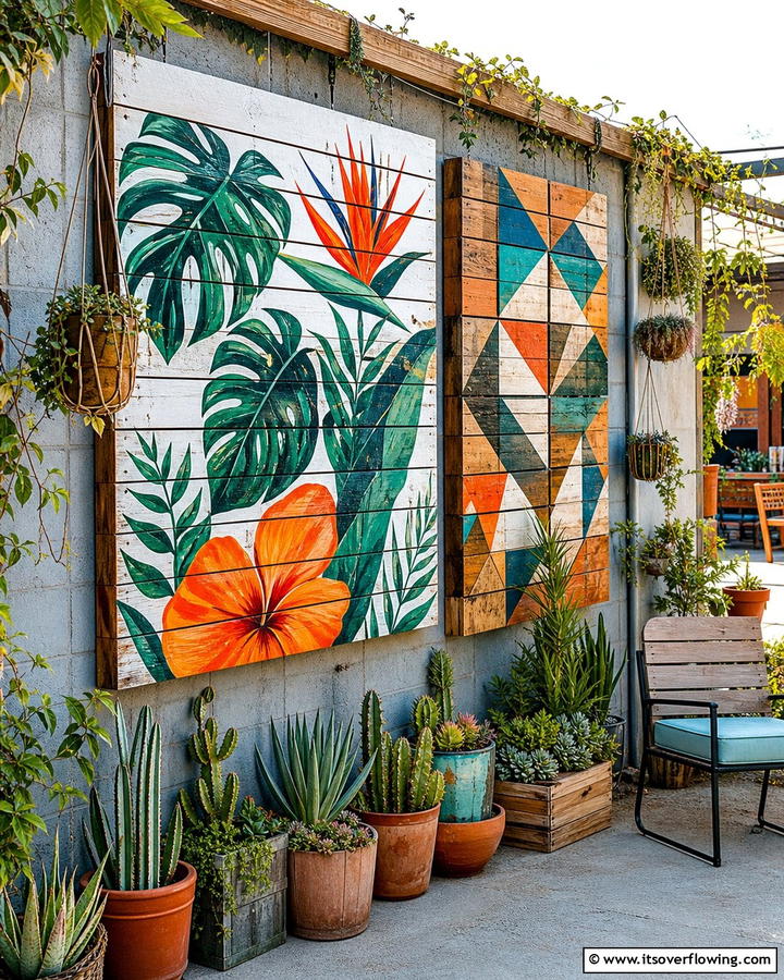 Pallet Wood Garden Art - 30 Garden Art Ideas to Personalize Your Outdoor Space