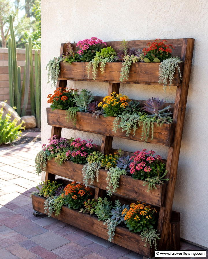 Pallet Wood Succulent Stand - 30 Outdoor Succulent Container Ideas for Easy Gardening