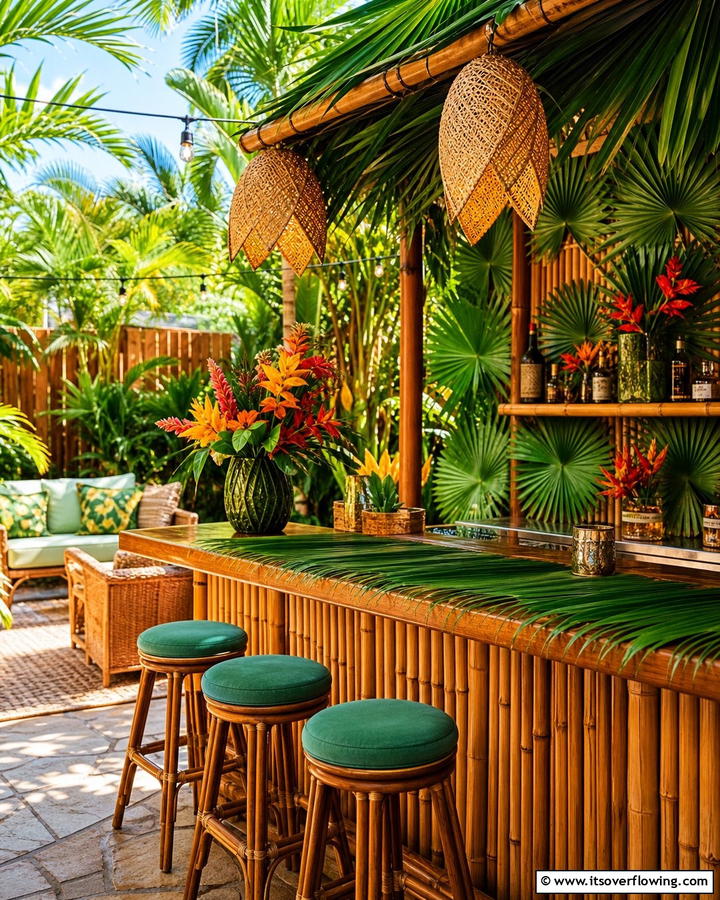 Palm Leaf Decorations for Island Flair - 20 Tiki Bar Ideas for a Tropical Backyard Oasis