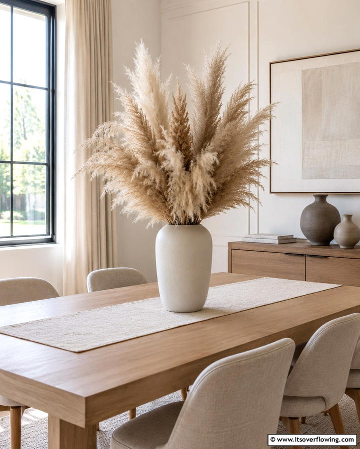Pampas Grass Centerpiece for Dining Tables - 25 Pampas Grass Decor Ideas for Boho Chic Spaces