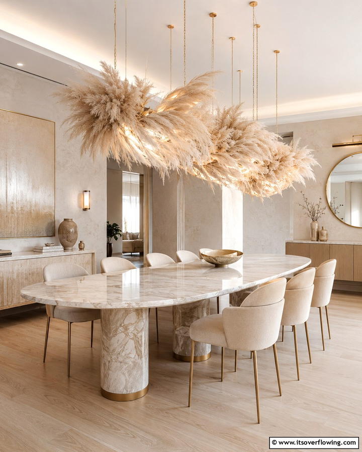Pampas Grass Chandeliers - 25 Pampas Grass Decor Ideas for Boho Chic Spaces