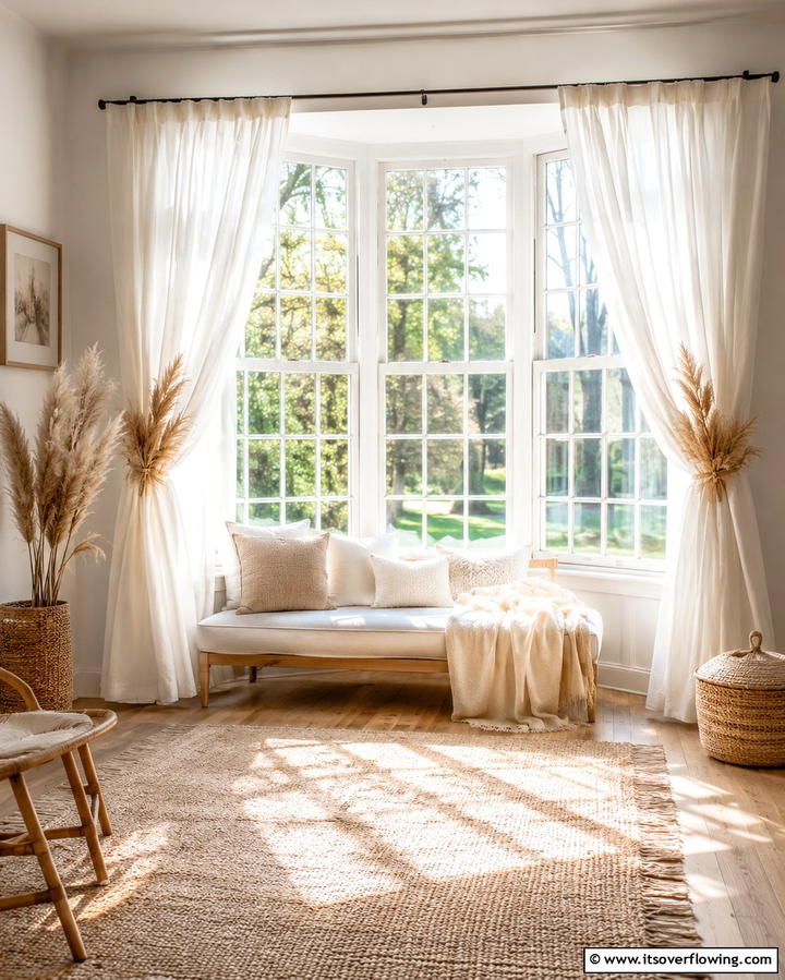 Pampas Grass Curtain Tiebacks - 25 Pampas Grass Decor Ideas for Boho Chic Spaces