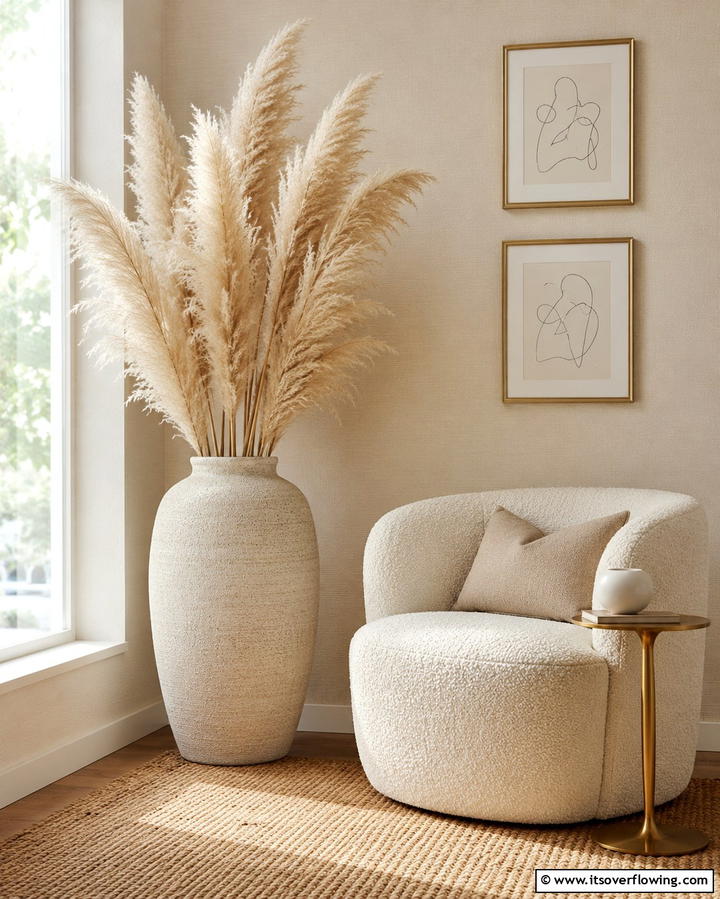 Pampas Grass Floor Vase Display - 25 Pampas Grass Decor Ideas for Boho Chic Spaces