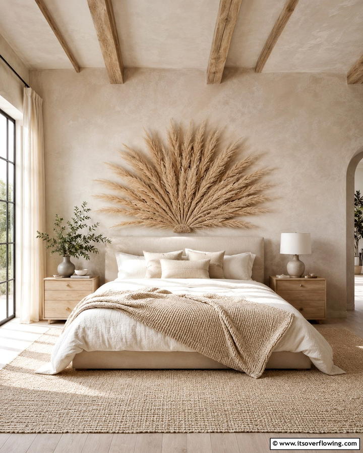 Pampas Grass Headboard Decor - 25 Pampas Grass Decor Ideas for Boho Chic Spaces