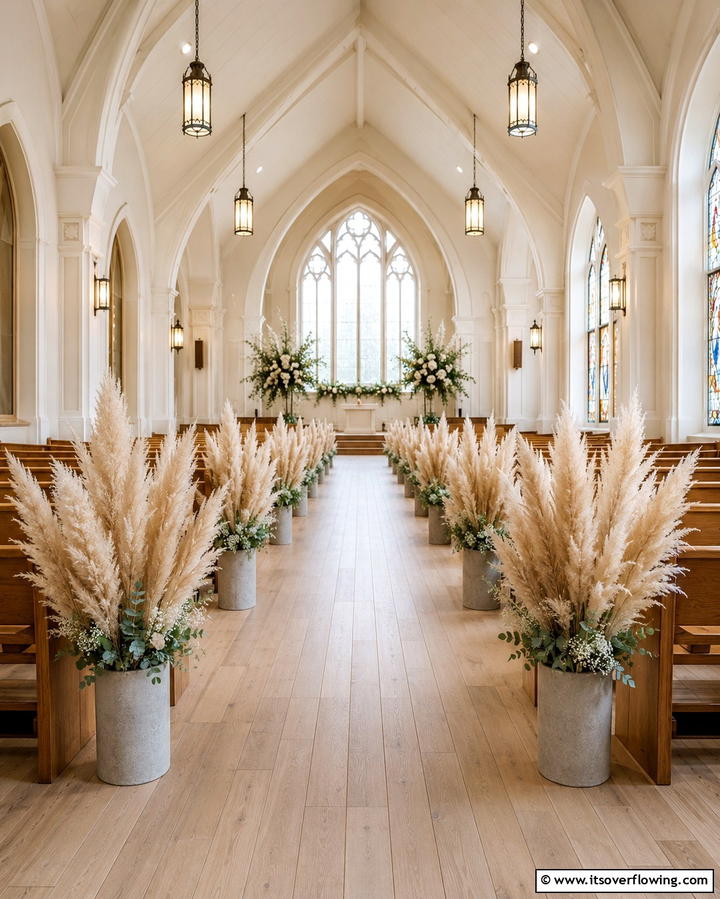 Pampas Grass Wedding Aisle Decor - 25 Pampas Grass Decor Ideas for Boho Chic Spaces