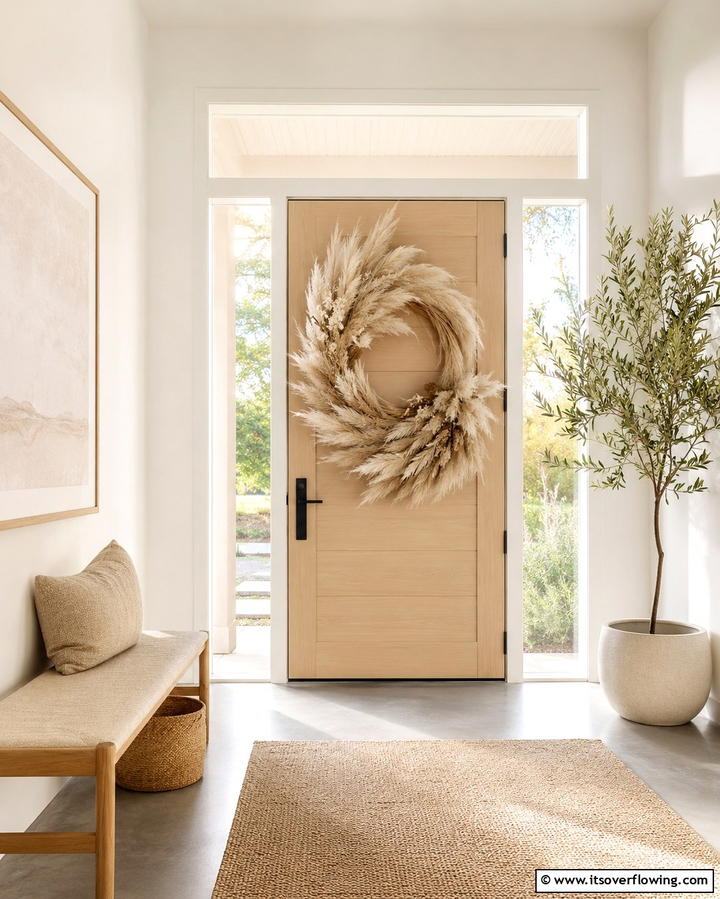 Pampas Grass Wreath for Doors - 25 Pampas Grass Decor Ideas for Boho Chic Spaces