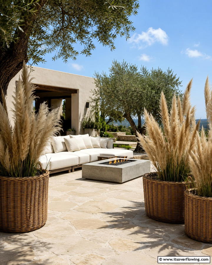 Pampas Grass in Outdoor Patios - 25 Pampas Grass Decor Ideas for Boho Chic Spaces