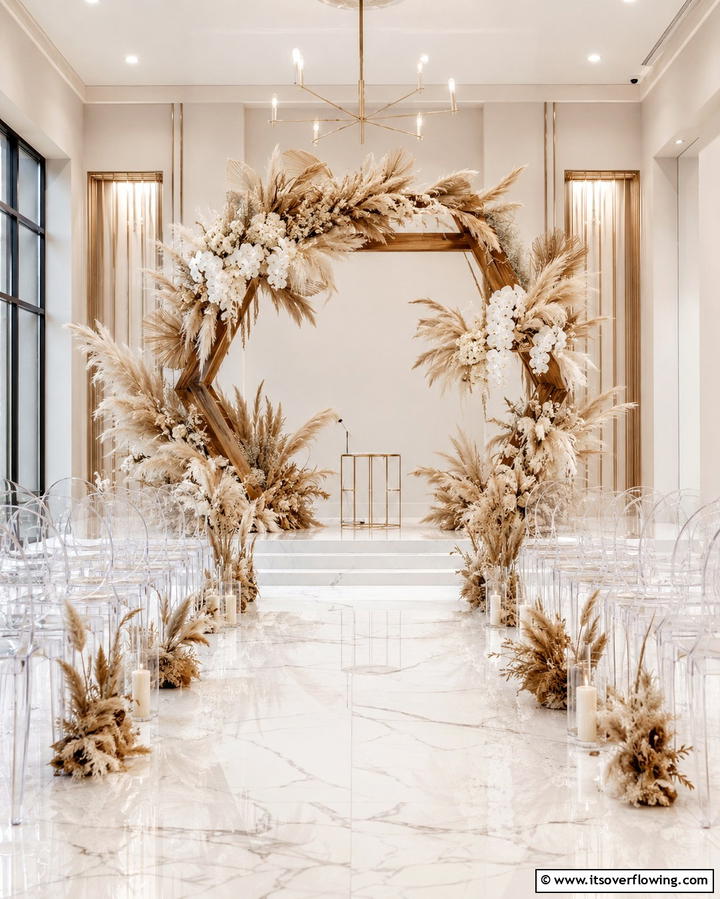 Pampas Grass in Wedding Arches - 25 Pampas Grass Decor Ideas for Boho Chic Spaces