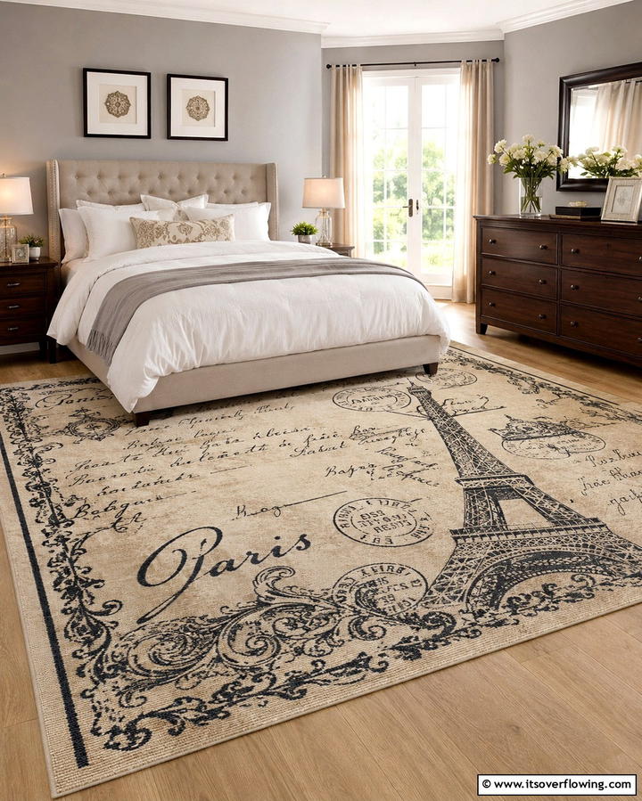 Paris themed Rugs - 25 Paris-themed Bedroom Ideas for a Romantic Retreat