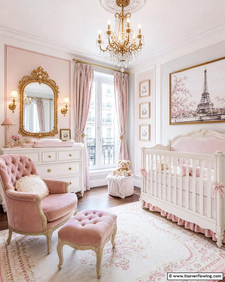 Parisian Elegance - 25 Baby Girl Nursery Ideas for a Dreamy Space