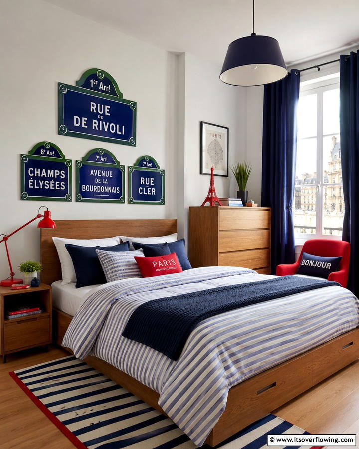Parisian Street Signs - 25 Paris-themed Bedroom Ideas for a Romantic Retreat