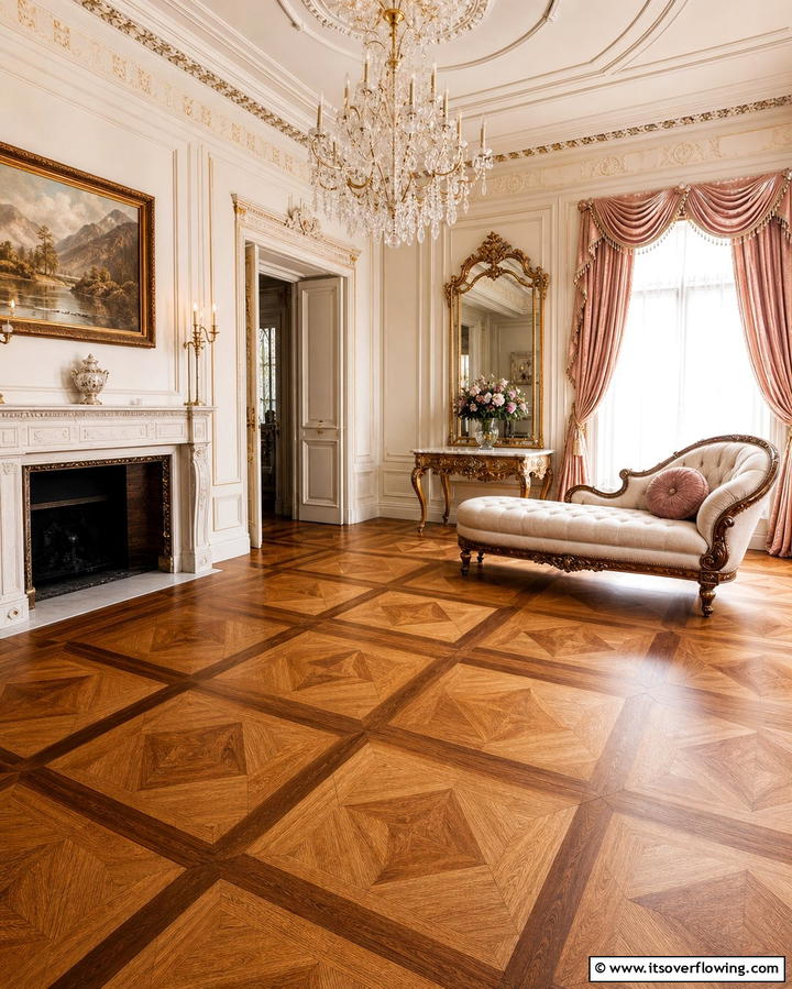 Parquet Wood FlooringExact - 25 Living Room Wood Floor Ideas for a Warm Ambiance