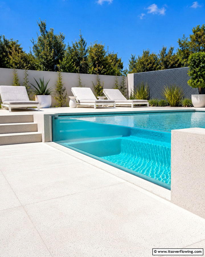 Partial Glass Pool Wall - 25 Semi Inground Pool Ideas for a Stunning Backyard