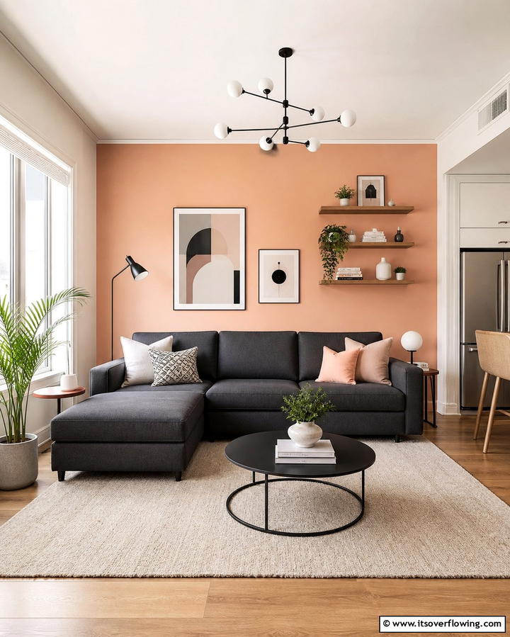 Pastel Accent Walls for a Focal Point - 25 Pastel Living Room Ideas for a Soft and Cozy Space