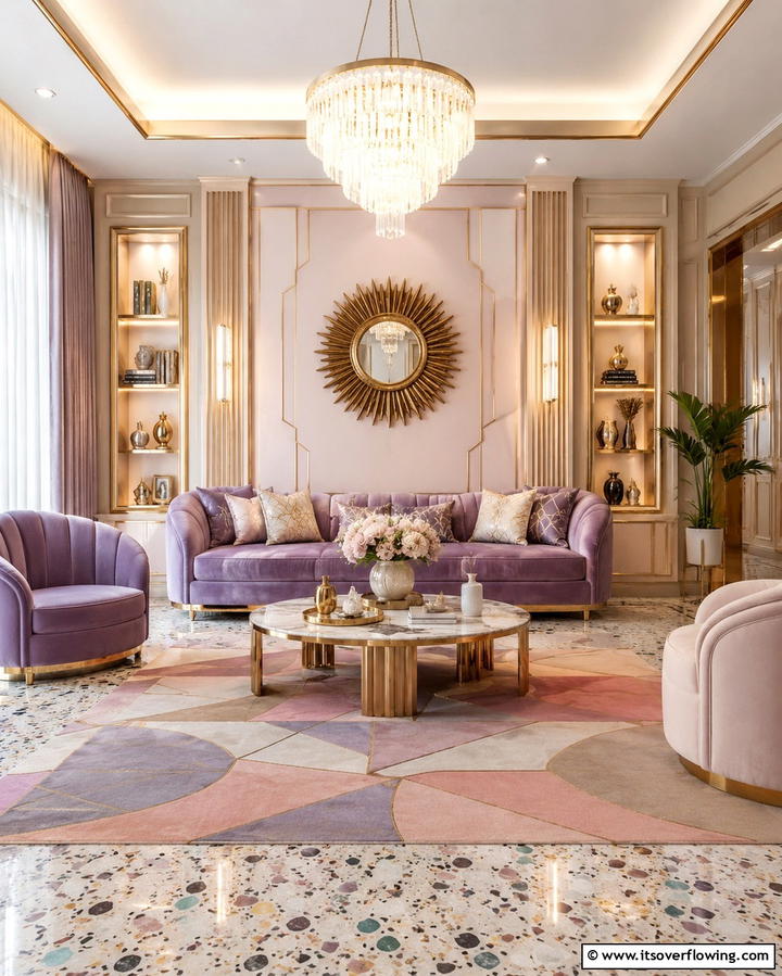 Pastel Art Deco Flair - 30 Soothing Pastel Room Ideas for a Calming Home Ambiance