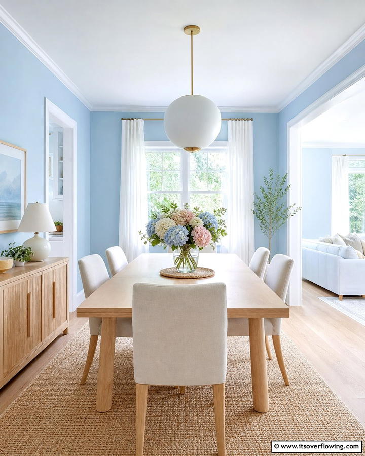 Pastel Blue Refresh - 21 Blue Dining Room Ideas for Calm Entertaining Spaces